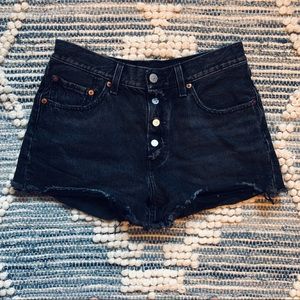 Levi’s 501 High Waisted Button Up Shorts